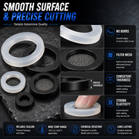 Joint d'étanchéité en silicone pour douche, robinet, chauffe-eau, 1/2 ", 3/4 ", 1 ", plat, souple, anti-fuite, résistant à la température, épaisseur 1 mm, en acier inoxydable