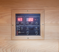 Sauna Luar Ruangan Hemlock Kanada Mewah Kelas Atas, Ukuran Besar Modern, Terapi Cahaya Merah Seluruh Tubuh, Uap Taman, 5