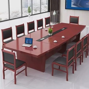 Xindalong Conference <b>Table</b> Rectangular Solid Wood Meeting Room Desk Chair Set Modern Business Negotiation Furniture - Product Image 1