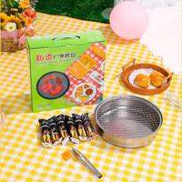 Les vendeurs chauds utilisent un petit gril de barbecue jetable anti-brûlure portable en acier inoxydable pour l'extérieur