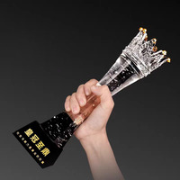 Trophée Couronne en Cristal Gravé, en Verre Transparent, pour Concours de Beauté et Événements