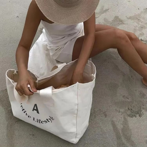 Eco Friendly Extra Large Custom Logo Organic Reusable Cotton Shopping Bag Canvas Grocery Bag Oversize <strong>Gym</strong> <strong>Tote</strong> Bag - Product Image 2