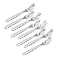 Fourchette à dîner en acier inoxydable écologique, finition miroir, plaquée argent, pour dessert, compatible lave-vaisselle