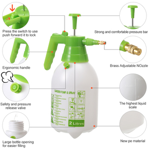 Herramientas pequeñas de jardinería, pulverizador portátil de botellas de riego de flores de 2L, riego de plantas en maceta para el hogar - Product Image 4