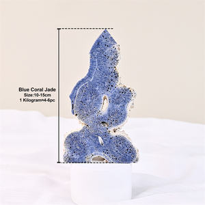 Groothandelsprijs Genezende Steen Kristal Gepolijst Mooi Blauw Koraal Jade Punt Voor Decoratie Cadeau - Product Image 2