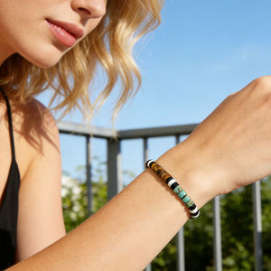 Pulsera de Piedras Naturales de Pino Africano Multicolor, con Cuentas de Cristal, Ajustable, Moderna, para Mujer, Regalo - Product Image 2