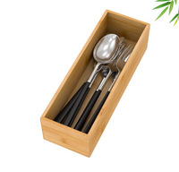 Organisateur de tiroir à couverts en bambou extensible et réglable pour ustensiles de cuisine