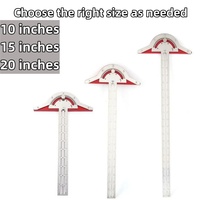 Règle en T à bord droit de 10, 15 et 20 pouces, règle de charpentier, outil de mesure d'angle multifonctionnel, règle métallique pour le travail du bois