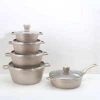 Batterie de cuisine 12 pièces en aluminium motif écaille de dragon, antiadhésive, pour soupes et ragoûts, idéale pour la maison, ensemble de casseroles et poêles, cadeau parfait
