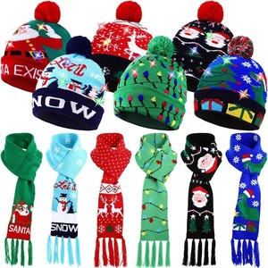 Chapeau <span class=keywords><strong>de</strong></span> Noël avec lumière LED, bonnet en tricot, chapeau d'hiver, chapeau <span class=keywords><strong>de</strong></span> neige, casquette, cadeaux <span class=keywords><strong>de</strong></span> fête <span class=keywords><strong>de</strong></span> Noël pour adultes et enfants - Product Image 2