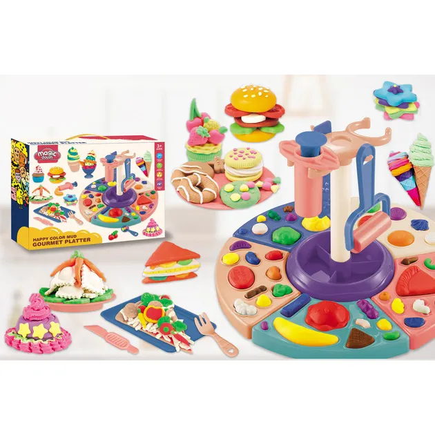 Großhandel Spielen Teig Spielzeug Kinder Lebensmittel Platter und Schlamm Gesetzt Spielzeug