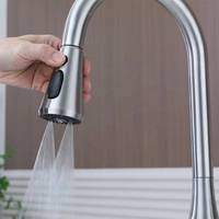 Robinet de cuisine rétractable 3 en 1 en acier inoxydable 304 à trois voies Mélangeur d'évier Robinet de filtre à eau potable