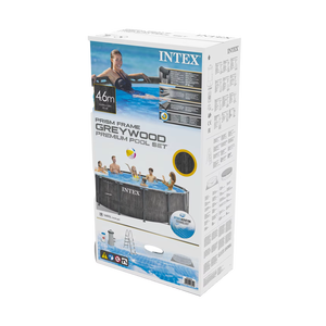 NUEVO INTEX 26742 15ft X 48in Greywood Marco de acero al aire libre sobre el suelo Juego de <span class=keywords><strong>piscina</strong></span> con cubierta Bomba de escalera - Product Image 3