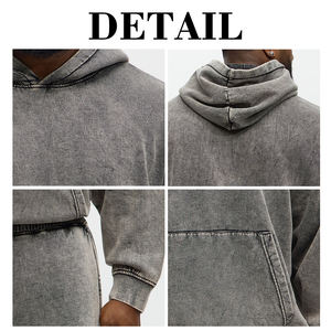 Sweat-shirt à capuche KingSen pour homme, 100% coton, imprimé numérique brodé, délavé à la pierre, surdimensionné, streetwear, vintage, hip-hop - Product Image 6