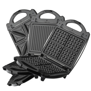 Machine à petit-déjeuner 3 en 1, plaque chauffante électrique, gaufrier, appareil à sandwichs, appareil à steaks, chauffage double face, plaque de cuisson multifonctionnelle - Product Image 1