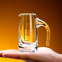 Carafe à Baijiu Premium avec Bec Verseur, Verre Doseur à Échelle de Précision, Distributeur en Verre pour Bar à Domicile, Restaurant, Fêtes et Service