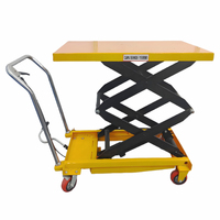 Plateforme à ciseaux manuelle avec capacité de charge de 1000 kg, commande par pompe à pied, construction en acier antirouille, 4 roues en PU, étanche aux fuites