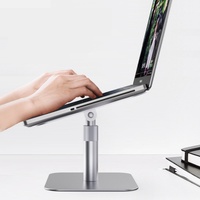 Dudukan Laptop Lipat Portabel Berpendingin Udara dari Aluminium Alloy, Dapat Disesuaikan Tinggi dan Sudutnya, untuk MacBook/iPad Pro 10-16 inci, Tersedia