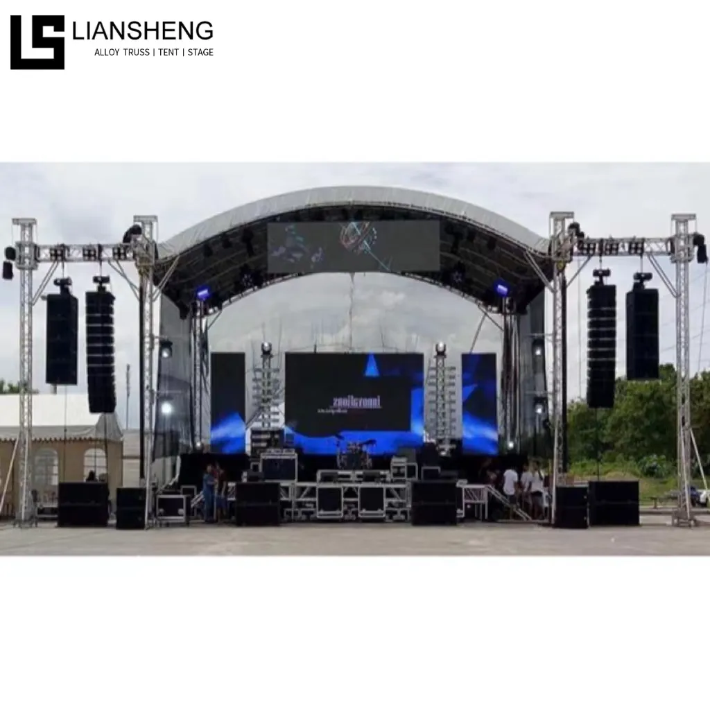 High Quality Aluminum Club Outdoor Concert Roof Truss Lighting LED Truss Display And Easy Assemble Outdoor Stage