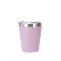 Mini tasse à café isotherme en acier inoxydable avec couvercle à paille, logo personnalisé, gobelet vierge écologique, réutilisable, pour boissons de table