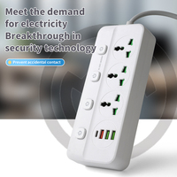 Multiprise à grands espaces entre prises, protection antichoc, port USB-C à charge rapide, ignifuge, pour la maison et le bureau