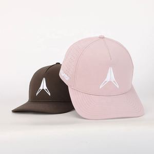 BSCI venta al por mayor personalizado 5 Panel Gorras poliéster bordado Logo láser corte agujero sombrero Oem alta calidad impermeable deporte gorra de béisbol - Product Image 1