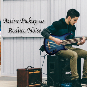 GECKO <span class=keywords><strong>UBASS</strong></span> Guitare basse électrique 4 cordes Design bleu personnalisé Vente directe en usine Poupée acoustique Dos en érable/Corps en frêne latéral - Product Image 3