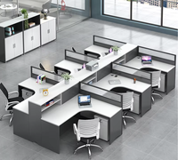 Bureau de travail modulaire en bois moderne simple et personnalisable pour 4 personnes