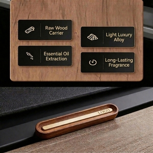 Luxury Small Gold Wooden Air Vent Clip Customizable Luxury <strong>Car</strong> Air Freshener with LOGO Walnut Bar Fragrance Can - Product Image 4