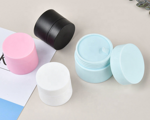 Pot cosmétique cylindrique rond en PET avec couvercle à vis, rose, blanc, noir, bleu, 0,5 oz, conteneur pour crème, impression sérigraphique, logo personnalisable - Product Image 1