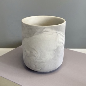 Luxury Empty Matte Round <b>Marbled</b> Candle Holder 12Oz Ceramic Candle <b>Jar</b> Vessels for Sale - Product Image 2