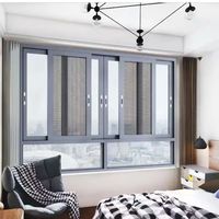 Fenêtres à battants simples/doubles sur mesure, design moderne, moustiquaire magnétique, cadre en alliage d'aluminium, insonorisées, verre Low-E