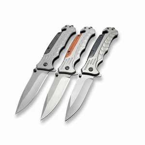 Cuchillo Plegable Multifuncional de Acero Inoxidable Personalizable OEM, para Supervivencia al Aire Libre, Camping, Bricolaje, con Mango de Madera - Product Image 3