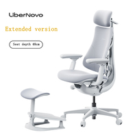 Libernovo Study Chaise de bureau de direction moderne de luxe, ergonomique en maille, réglable, dossier haut, style Herman Miller, pour bureau et salon