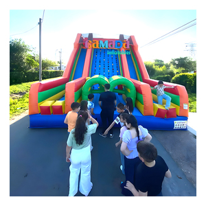 Toboggan sec gonflable en PVC personnalisé toboggan gonflable mur d'escalade parcours du combattant avec double toboggan pour enfants et adultes - Product Image 3