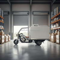 Tricycle frigorifique à moteur thermique avec compresseur Sanyo pour la livraison de produits congelés, économe en énergie