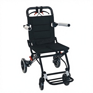 Fauteuil roulant manuel pliable ultra-léger en acier carbone, capacité 100 kg, prêt pour les voyages en avion, certifié CE - Product Image 2