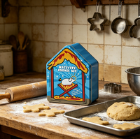 Boîte élégante en métal JH en forme de maison pour organiser l'affichage des favoris Boîte de rangement pour biscuits et biscuits Affichage décoratif