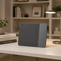 Tapis de souris sans fil en cuir PU et caoutchouc, design minimaliste, compatible Qi, charge rapide 15W, port USB C