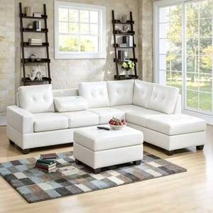 Sofá Seccional en Forma de L de Estilo Moderno Frank, Sofá Esquinero Decorativo con Tapizado Elegante y Mesa de Apoyo Oculta en el Reposabrazos, Adecuado para - Product Image 3