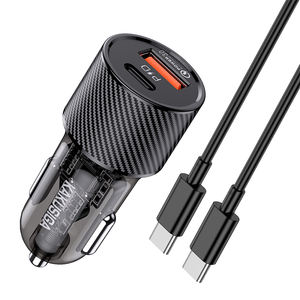 ชุดอุปกรณ์ชาร์จในรถยนต์ KAKUSIGA <span class=keywords><strong>HighPoint</strong></span> แบบสองพอร์ต PD30W+QC3.0 ชนิด Type-C to Type-C รองรับกำลังไฟ 15W 18W 30W ชาร์จเร็ว - Product Image 1