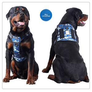 Gilet da esterno tattico per animali domestici sul petto e tracolla di sicurezza riflettente per cani con manico regolabile in rete - Product Image 6