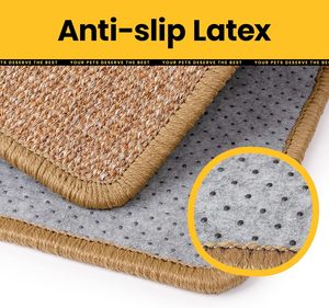 Tapis griffoir en sisal naturel en gros, avec autocollants magiques adhésifs pour le sol - Product Image 2