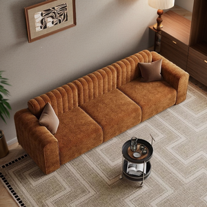 Sofá Modular de Tela de Diseño Retro Vintage, Línea Recta, Tres Plazas, para Sala de Estar, Casa de Huéspedes, Salón, Área de Recepción - Product Image 5