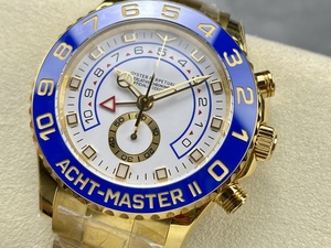 Reloj cronógrafo mecánico de lujo de súper calidad, resistente al agua, 44 mm, KFfactory 1166-80, acero 904L, movimiento 7750, azul dorado, estilo Yacht. - Product Image 3