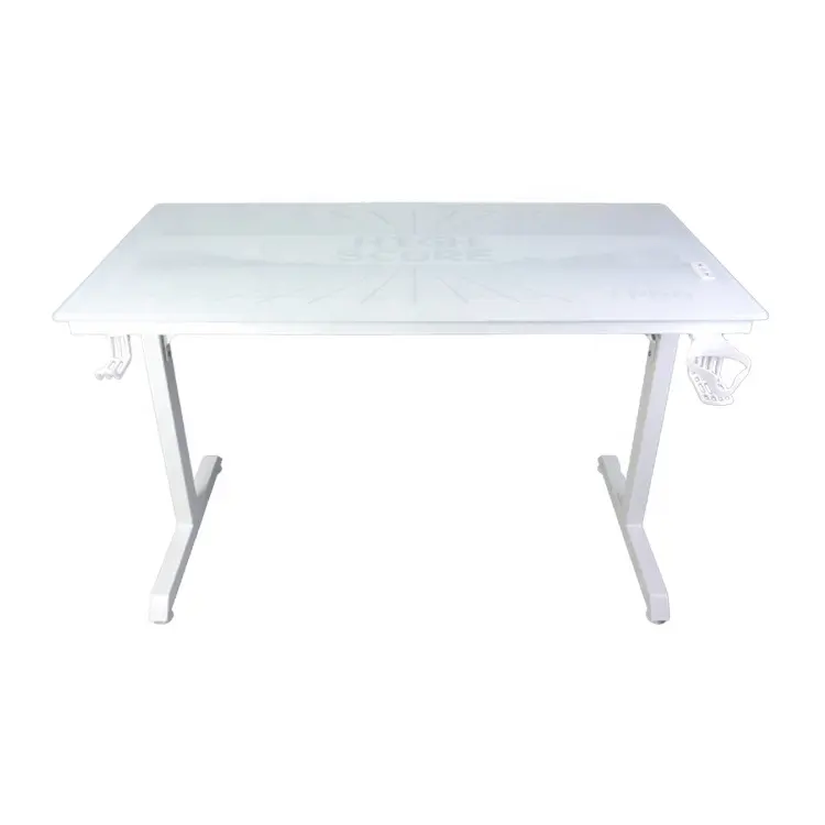 WSE4019, холодный белый стеклянный компьютерный стол для геймеров, красивый стол для игр, большой офисный стол, компьютерный стол