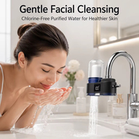 Hydratation de la peau 2 en 1 : Combo ultime pour eau potable directe, filtre à eau intelligent pour évier avec moniteur de durée de vie, purificateur à fixation sur robinet