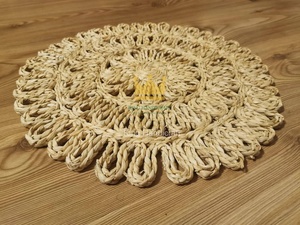 Napperon rond en jute naturel tissé à la main, idéal pour la décoration de table de cuisine, prix abordable, vente chaude - Product Image 4