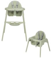 Bebeconfort Meely Chaise haute multifonction moderne en acier inoxydable verte, sécurité accrue pour les enfants de 6 mois à 3 ans, fabriquée en Chine, modèle