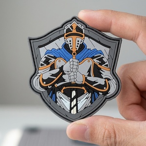 Patch en PVC souple gaufré 3D irrégulier, motif Chevalier Médiéval blindé, pour accessoires <span class=keywords><strong>de</strong></span> veste, sac à dos et chapeau - Product Image 1